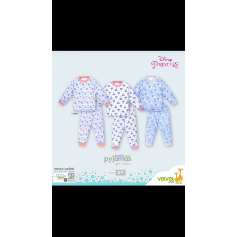 Velvet Junior Setelan Panjang Piyama Size Big Girl 2-10