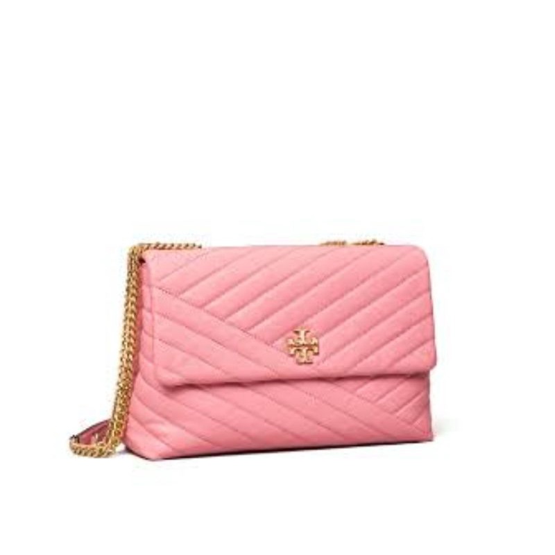 Tory Burch Kira Chevron Convertible Shoulder Bag Medium 27 Cm - Pink