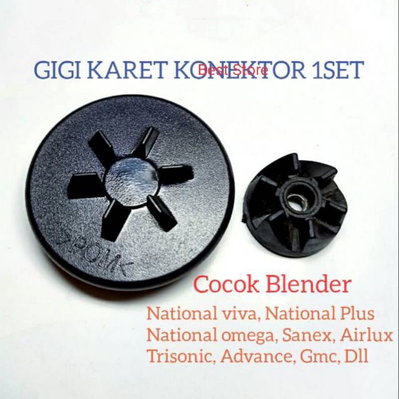 GIGI KARET KONEKTOR 1 SET DRAT LUBANG KECIL UNTUK BLENDER MYK NATIONAL SANEX AIRLUX TRISONIC GMC DLL