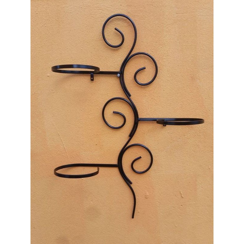 standing dinding 3 lubang Rak Pot Bunga Dinding Standing Pot Dinding