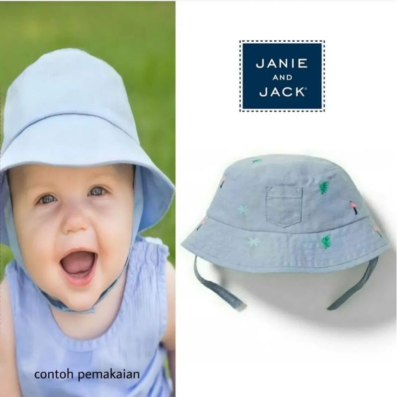 Size 0, 3 bulan. Topi Hat, Kupluk Beanie Anak Bayi - Carter's, Janie & J*ck, Polo Ralph Laure*-🌴 Trees & Flamingo