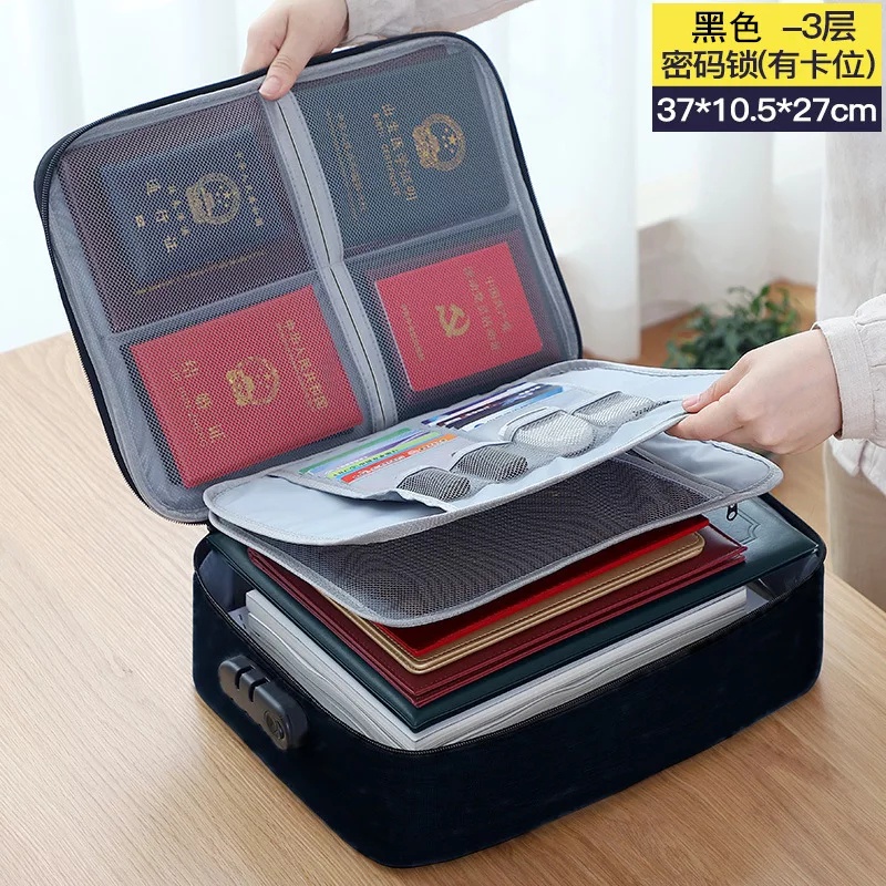 Tas Dokumen Travel Bag document Storage Box dengan Password Document Traveling Bag Koper Dokumen