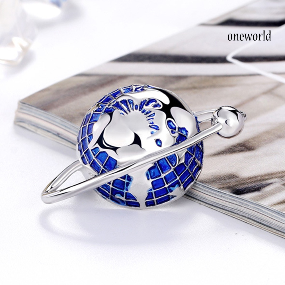 OW@ Fashion Unisex Globe Alloy Enamel Brooch Pin Badge Lapel Denim Jacket Decor