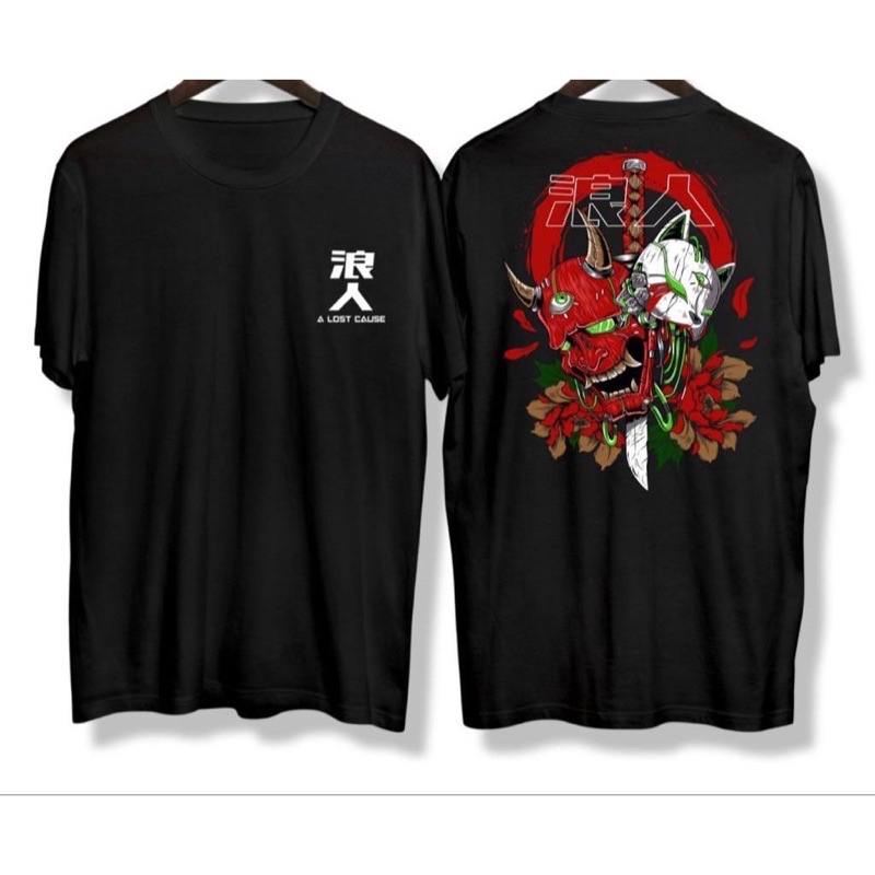 KAOS SAMURAI TOPENG KAOS RONIN ONI ANBU KAOS JEPANG JAPAN BAJU KAOS T SHIRT PRIA WANITA DISTRO GAMBA