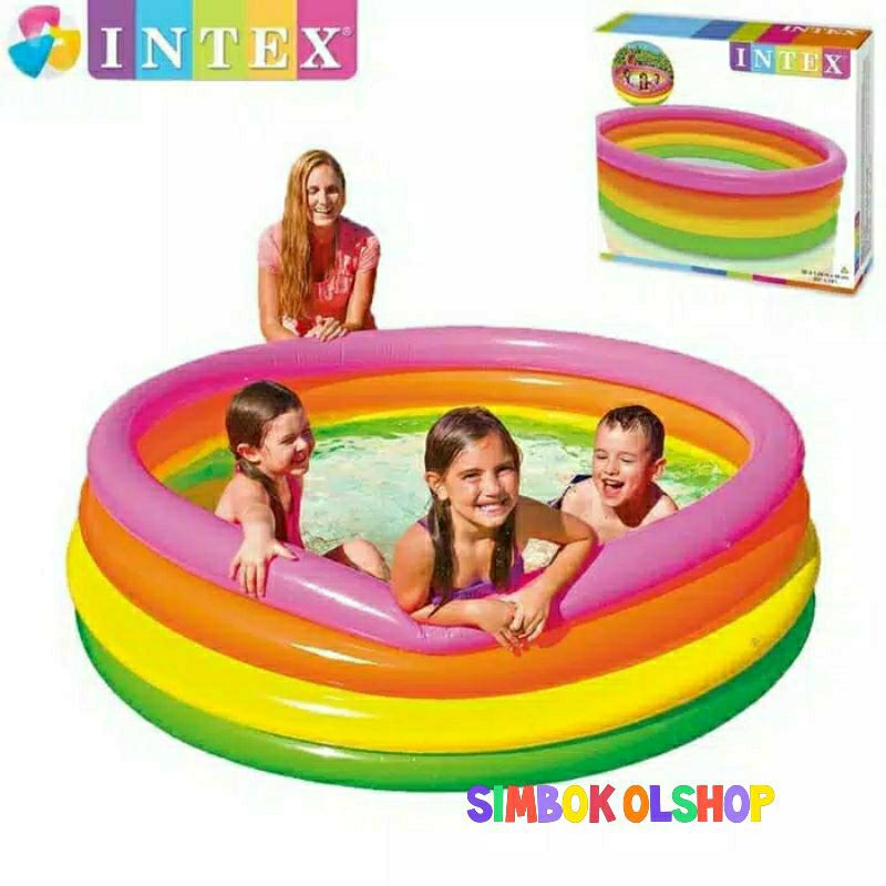 KOLAM RENANG ANAK BULAT INTEX PELAMGI 4  RING