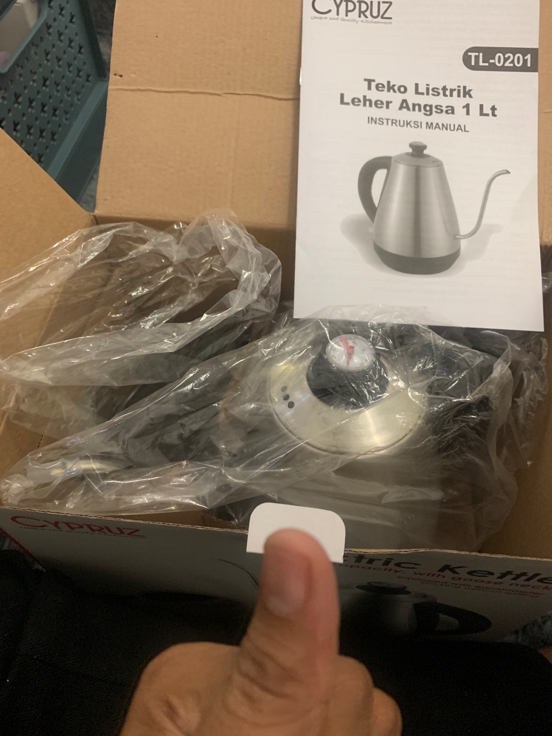 Cypruz Cyprus Kettle Teko Listrik 1 Liter Leher Angsa + Thermometer Tl-0201