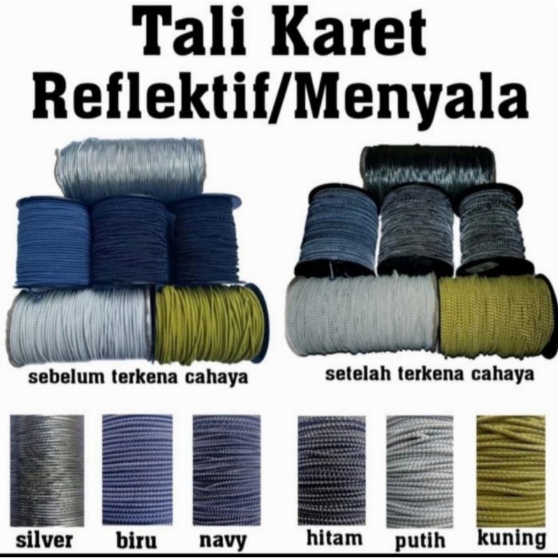 

tali karet reflektif menyala