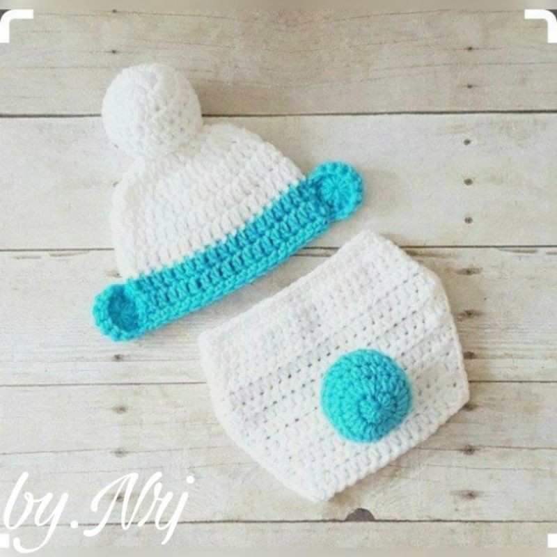 KOSTUM SMURF / KOSTUM KARAKTER / KOSTUM KARTUN / KOSTUM FOTO BAYI / BABY PROPS / PROPS FOTO