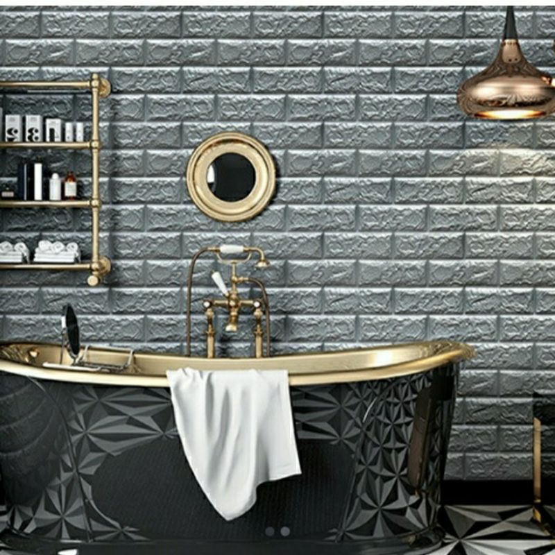 PEKANBARU Wallpaper foam  3D 6mm-7mm-BATA ABU 3MM