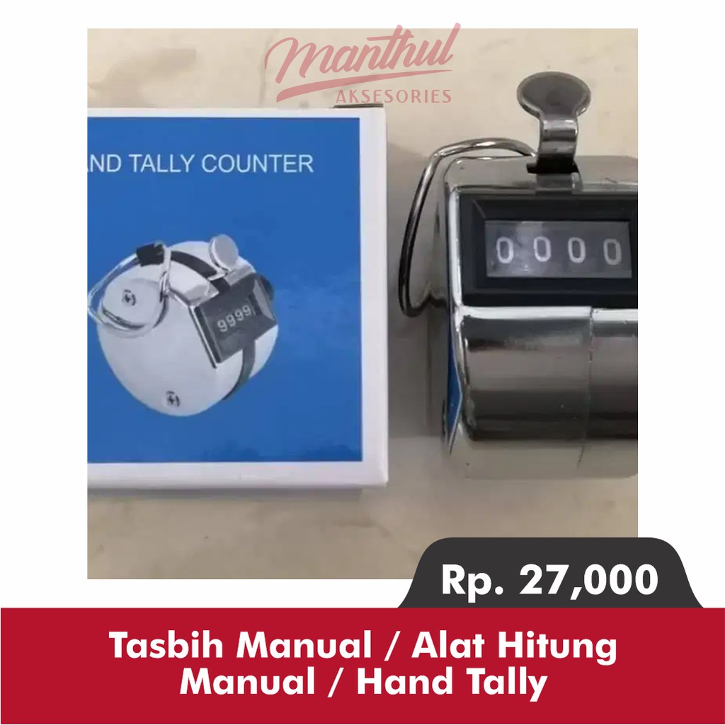 Tasbih Manual Alat Penghitung Manual Hand Tally Counter 4 Digit Tangan cepat tasbih hitung dzikir ta