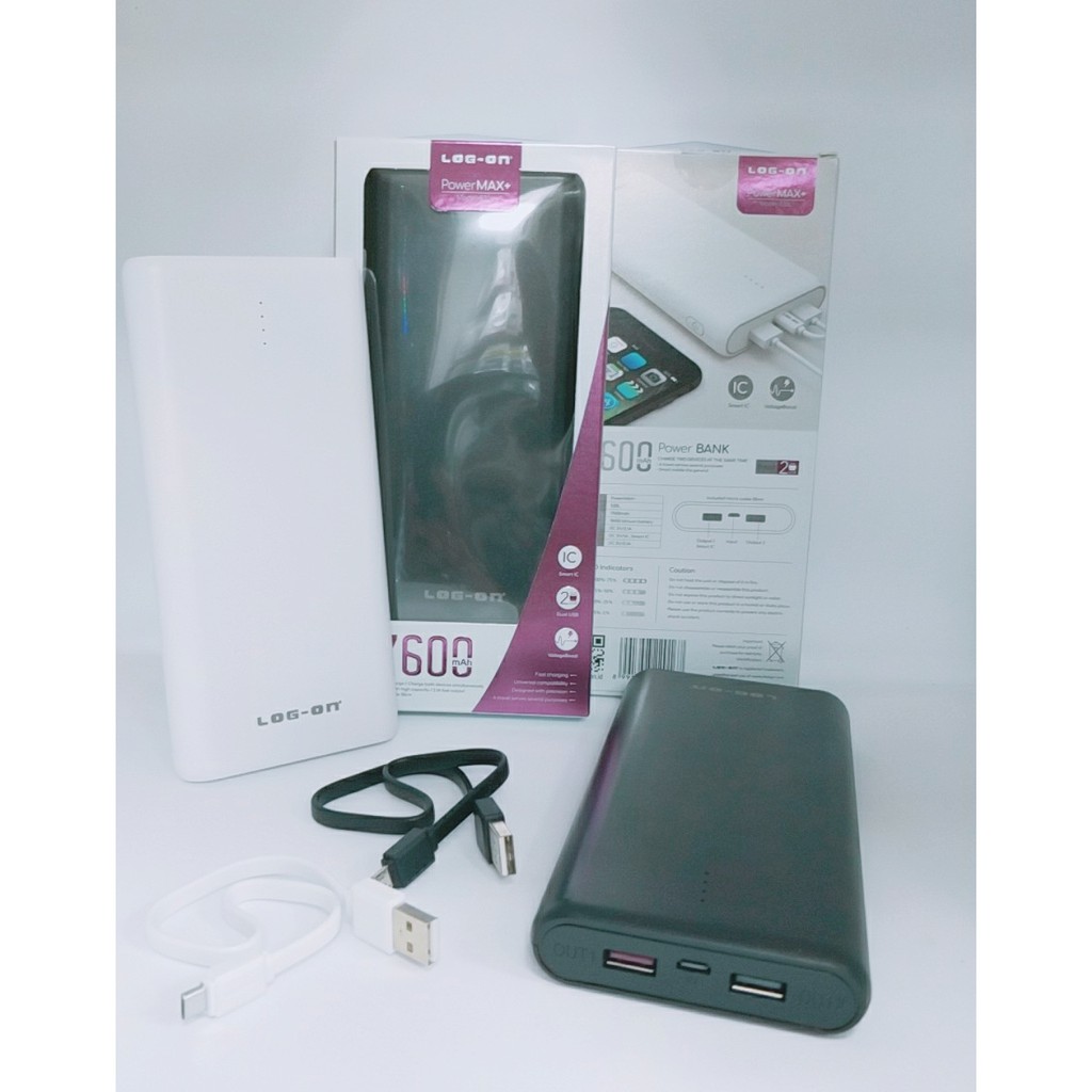 POWERBANK LOG-ON POWER MAX PLUS 17600 MAH 2 USB