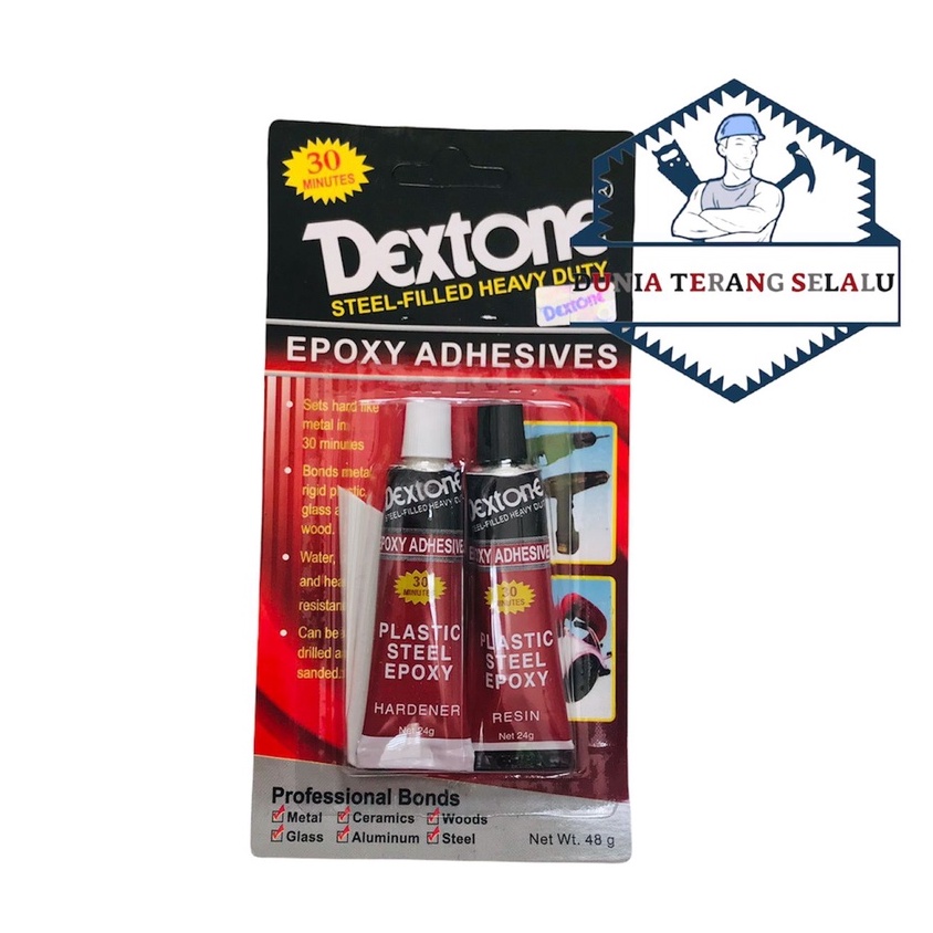 Lem Besi DEXTONE 30 Menit - Lem Besi Campur - Lem DEXTONE 30 Menit - Lem Plastic Steel - Epoxy Adhes