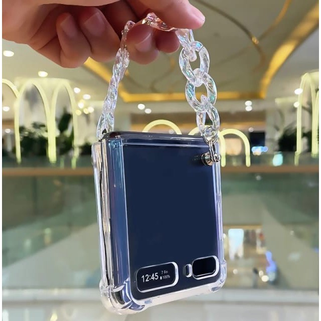 SOFT CASE SAMSUNG GALAXY Z FLIP3 5G FLIP 3 HAND STRAP TRANSPARENT