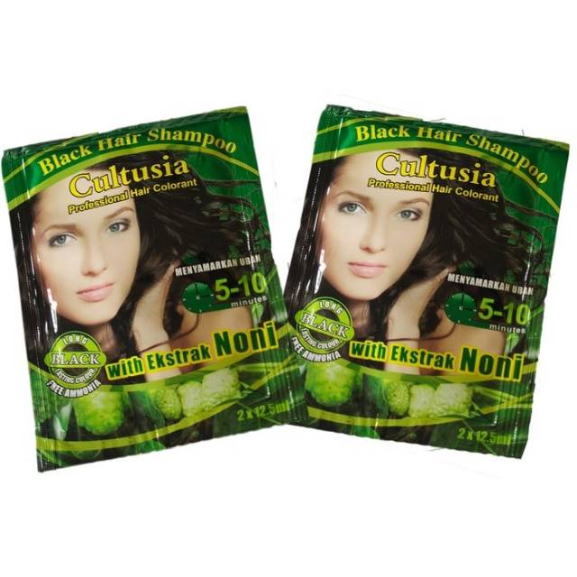 CULTUSIA SHAMPOO COLOR 12.5ML SACHET SAMPO BLACK AND DARK