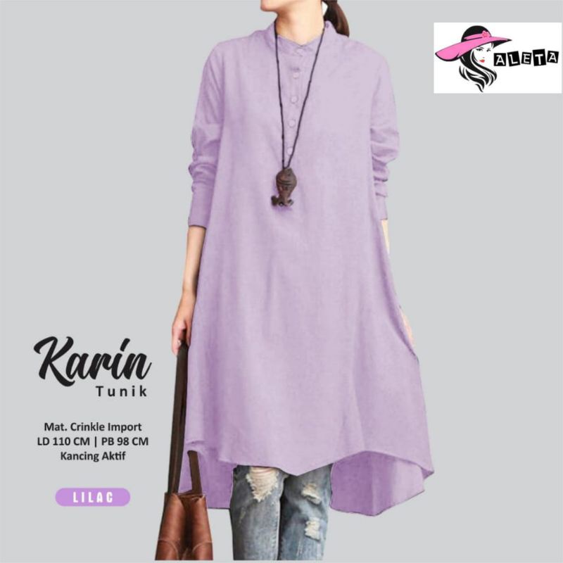 27.10 Karin tunik/tunik crincle polos by Aleta