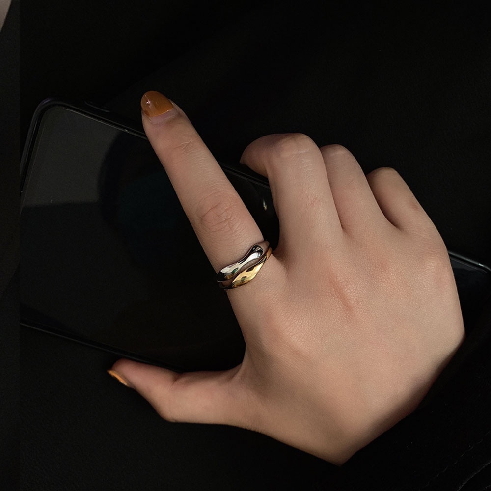 MXBEAUTY Personality Fashion Accessories Chic Opening Ring Finger Ring Thumb Ring For Women Girl Minimalist Smooth Geometric Thin Party Jewelry/Multicolor