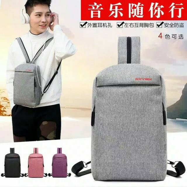 Tas Selempang / Tas Ransel Cewek Cowok Bahan Import Slempang Jeans Water Proof