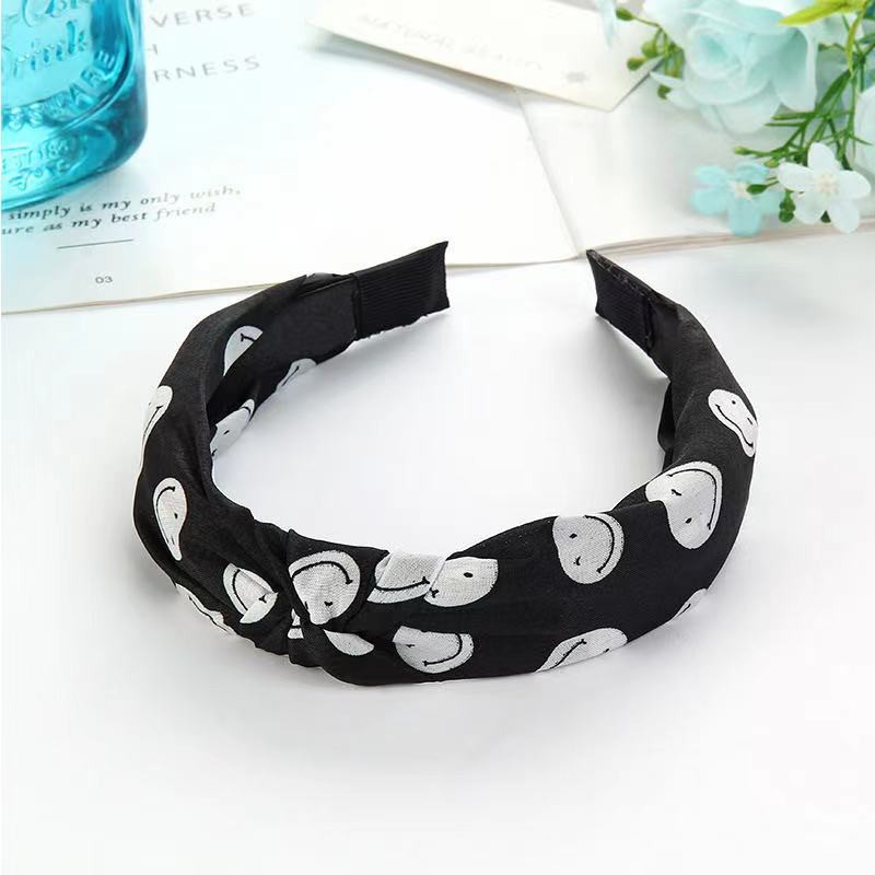 Bando Bandana Wanita Simpul Motif Motif Smile Aksesoris Rambut Bando Gaya Korea Untuk Wanita