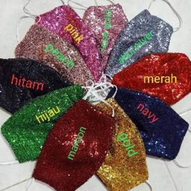 Masker sequin murah