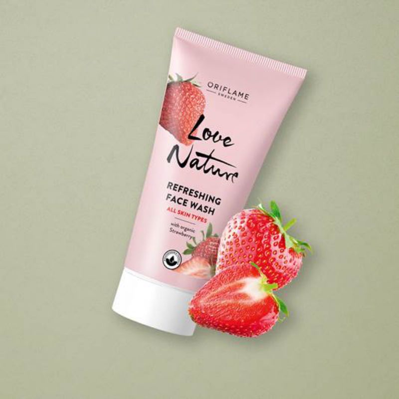 LOVE NATURE REFRESHING FACE WASH WITH ORGANIC POMEGRANATE / WITH ORGANIC STRAWBERRY / WITH ORGANIC TEA TREE / SHOWER PUFF PREMIUM / SHOWER PUF / SPONS BADAN / SPONGE MANDI