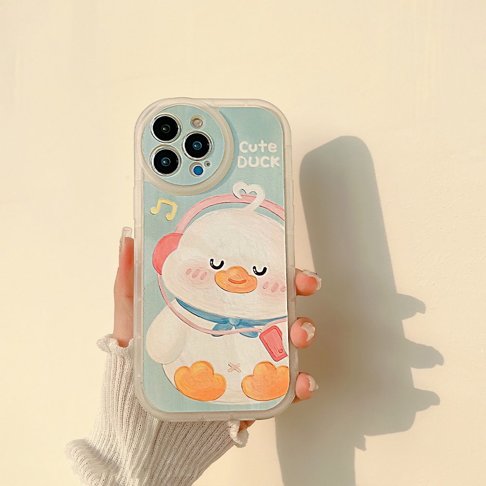 Case Pelindung Transparan Motif Kartun Bebek Untuk Iphone 13 XS XR 11 12 PRO MAX