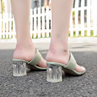 Monsoon - Sepatu Hak Kaca Sovia heels jelly Tinggi Sepatu Heels Heel Hells Cinderella