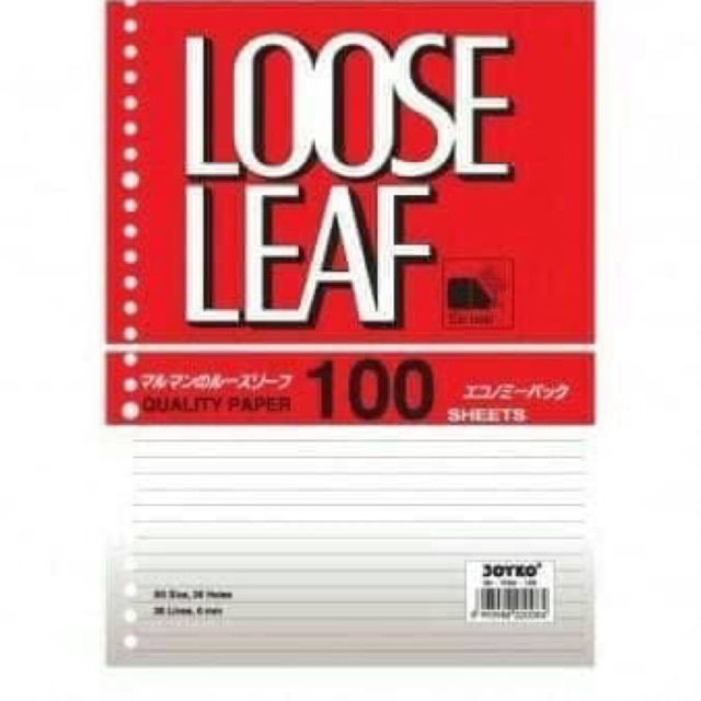 

HOME-LOOSE LEAF / ISI KERTAS BINDER B5 JOYKO ISI 100 LEMBAR MURAH