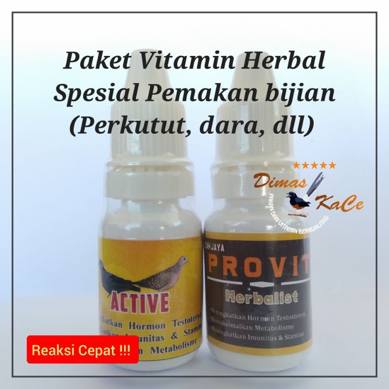 Paket Vit Active untuk burung perkutut dara pelung dimas kace indah jaya herbal