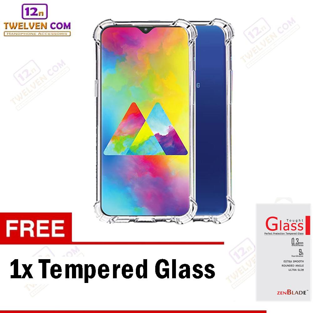 Anti Shock Anti Crack Softcase Casing for Samsung M20 - Free Tempered Glass