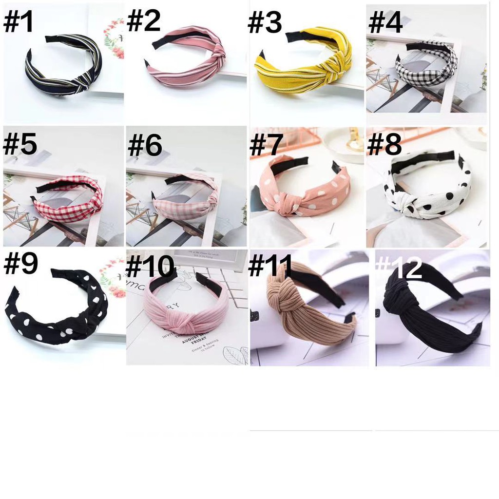 Bandana Motif Bando Simpul Aksesoris Rambut Wanita Bando Ala Korean Style Import