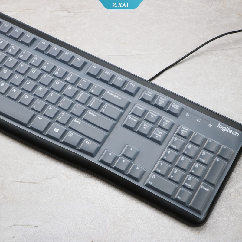 Case Pelindung Keyboard Alfabet Inggris Bahan Silikon Tahan Air Untuk Logitech Mk120 K120