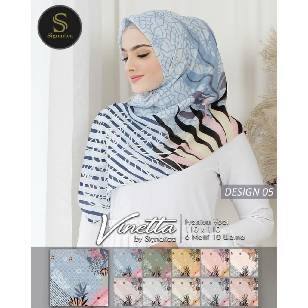 Jilbab Segiempat Motif Vinetta D5 by Signarica