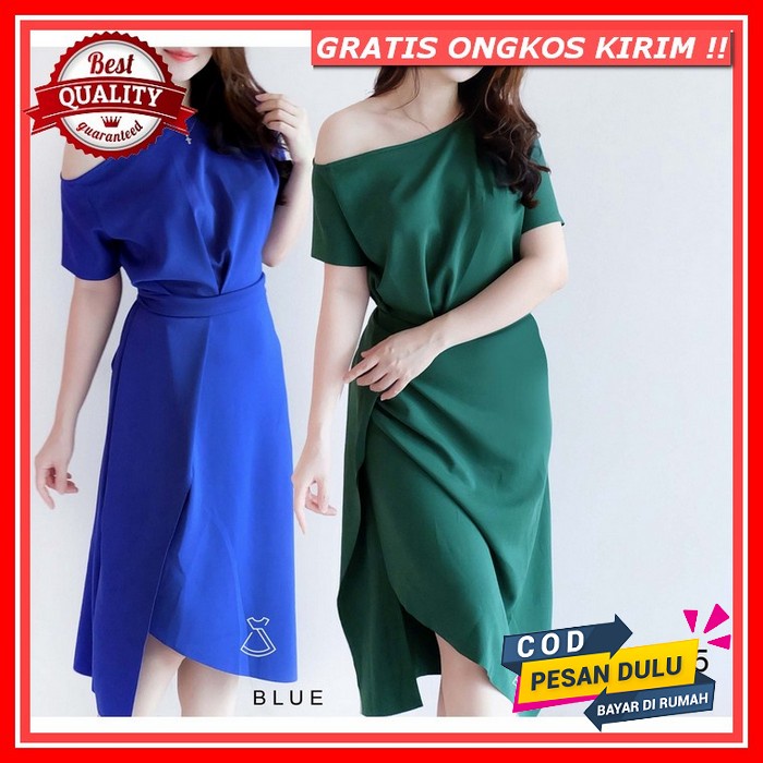 Big Size M-Xxxxl Dress Clarissa Dres Sabrina Irise Wanita Korea A Line Bodycon Maxi Casual Natal Pes