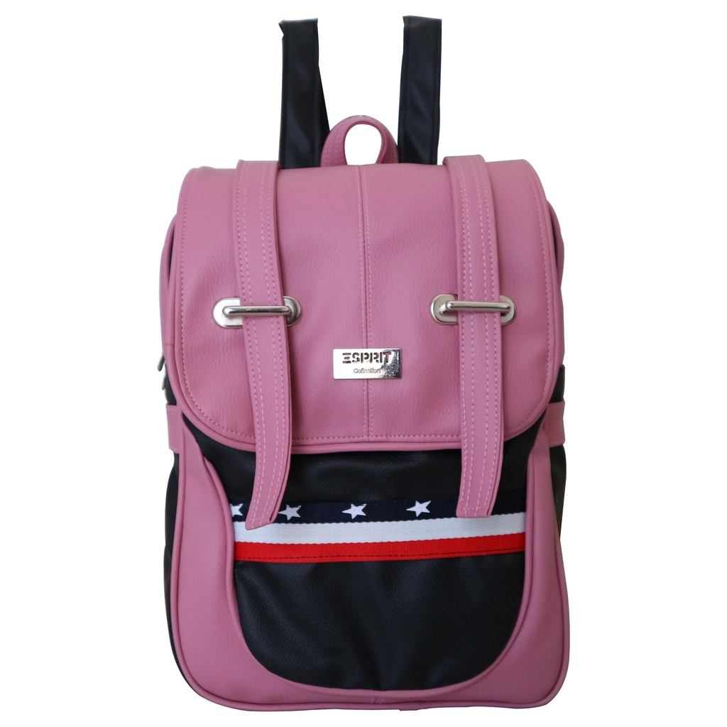 ✔OCEAN Tas Ransel Distro Sekolah Espirit Wanita Warna Pink Tas Gendong SD / SMP / SMA Backpack Kulit