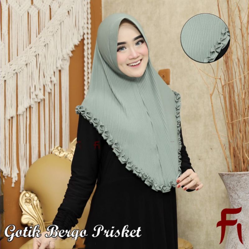 JILBAB INSTAN PLISKET REMPEL/HIJAB JERSEY/BERGO PLISKET GOTIK ORI FI HIJAB