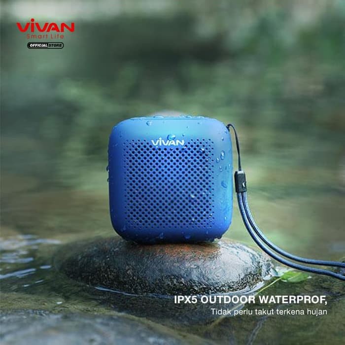 Speaker Bluetooth VIVAN VS1 Portable Wireless Musik Box Outdoor Waterproof IPX5 Support SD Card, USB