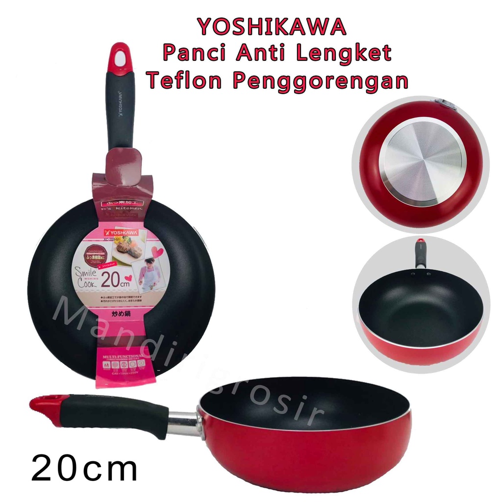 Teflon Penggorengan * YOSHIKAWA Wok Pan * Panci Anti Lengket * Wajan