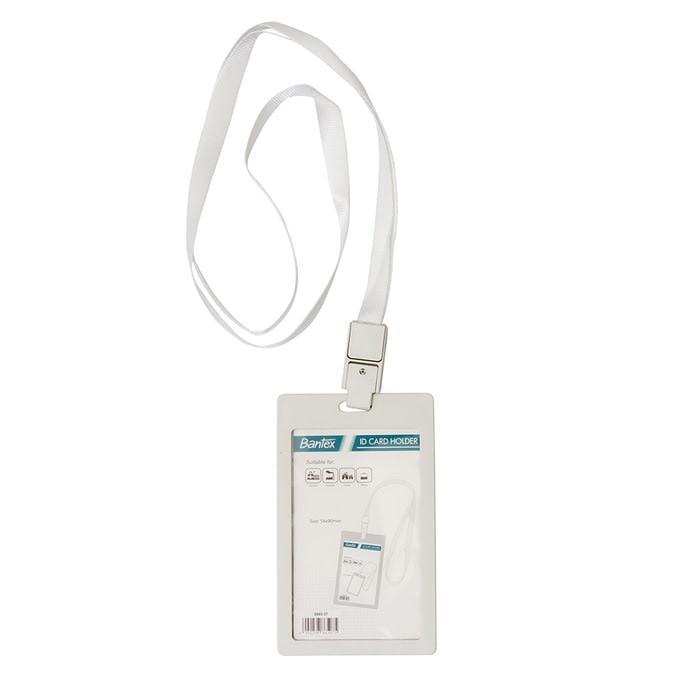 

Bantex ID Card Holder Larnyard Portarit White #8865 07