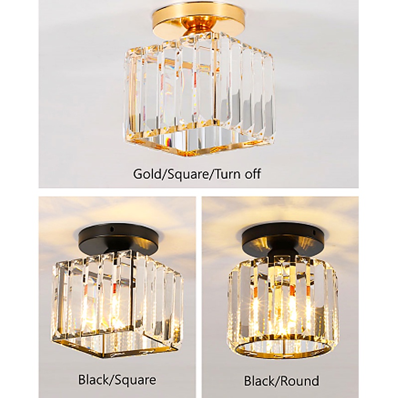 Nordic Kitchen Led Light Ceiling Lights Fixtures Modern Surface Mount Glass Hanging Ceiling   Lamp for Living Room Round Square