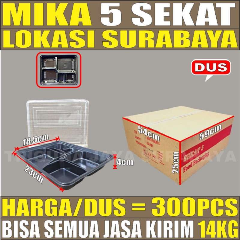 Mika Bento 5 Sekat Tray Bento Dus Semua Jasa Kirim Ekspedisi Kotak Bekal Makanan Surabaya