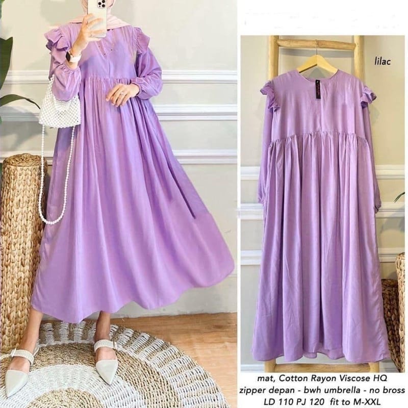 KEY MIDI DRESS GAMIS PREMIUM RAYON ORIGINAL100% ISYANA