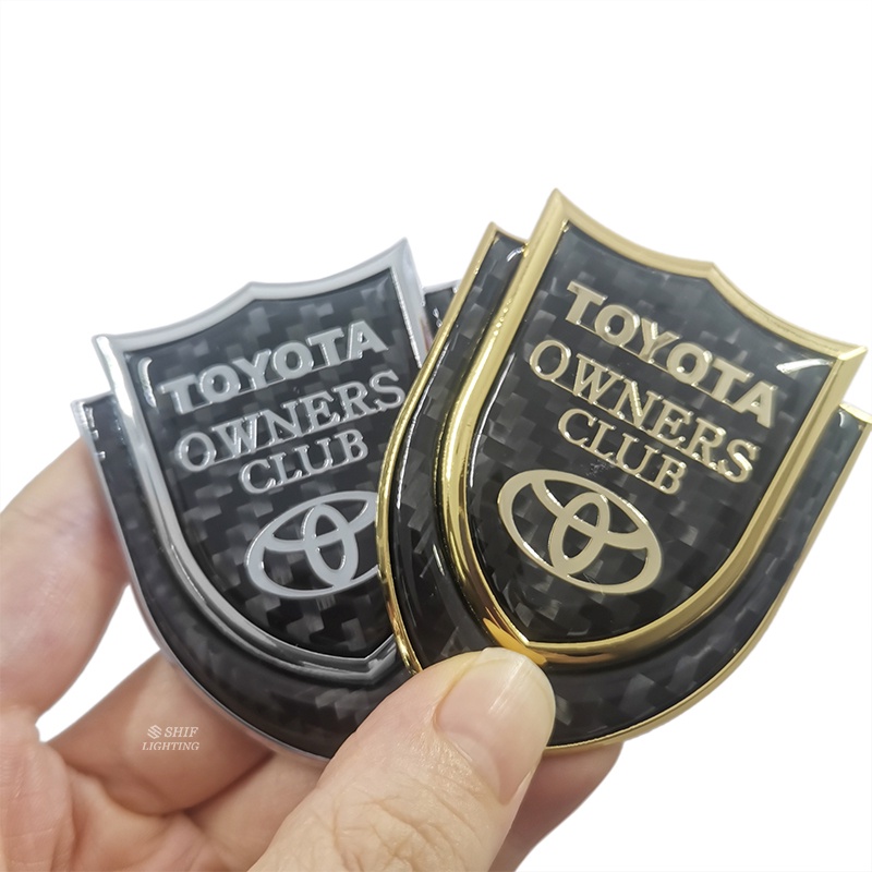 1pc Stiker Emblem Logo TOYOTA Owners Club Bahan Metal Carbon Fiber Untuk Dekorasi Mobil