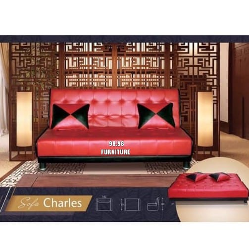 TITOV SofaBed Minimalis Murah - Sofa Tamu Minimalis Ruang Tamu  - Sofa Bed Bahan Kulit Tipe New Char