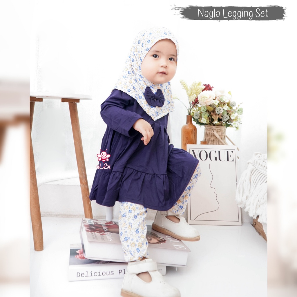 Baju Muslim Anak Perempuan Nayla Legging Set 1-6 Tahun / Gamis Anak / Baju Muslim Anak Cantik