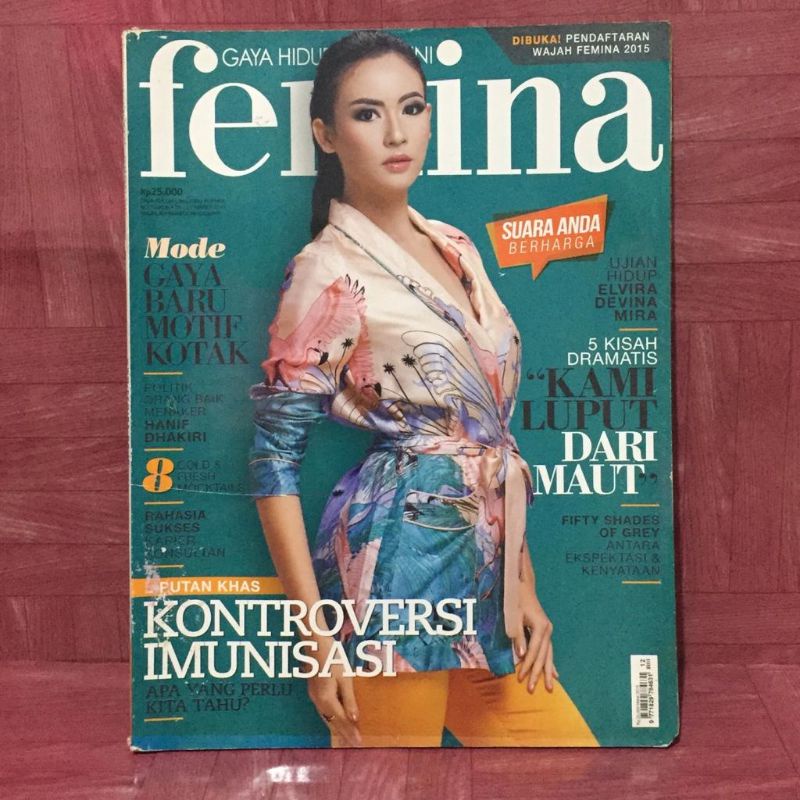 Majalah Femina No. 12/XLIII, Tahun 2015, Cover Elvira Devinamira
