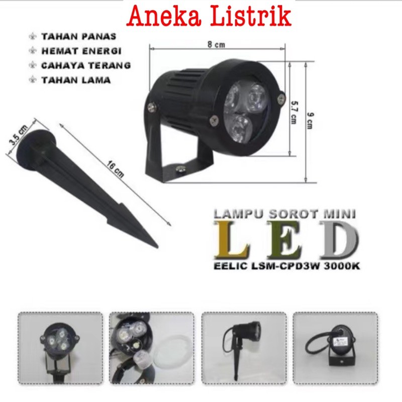 LAMPU TAMAN LED 3 WATT / 5 WATT / PIRINGAN / TANCAP LED SOROT TAMAN LAMPU SOROT TAMAN