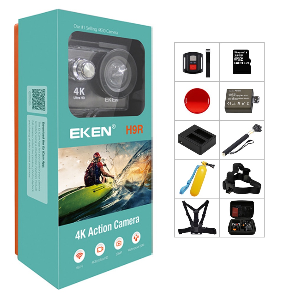 Original Eken H9/h9r Action Ultra Hd 1080p/60fps Mini Helmet Cam Wifi Go Waterproof Pro Sport Camera