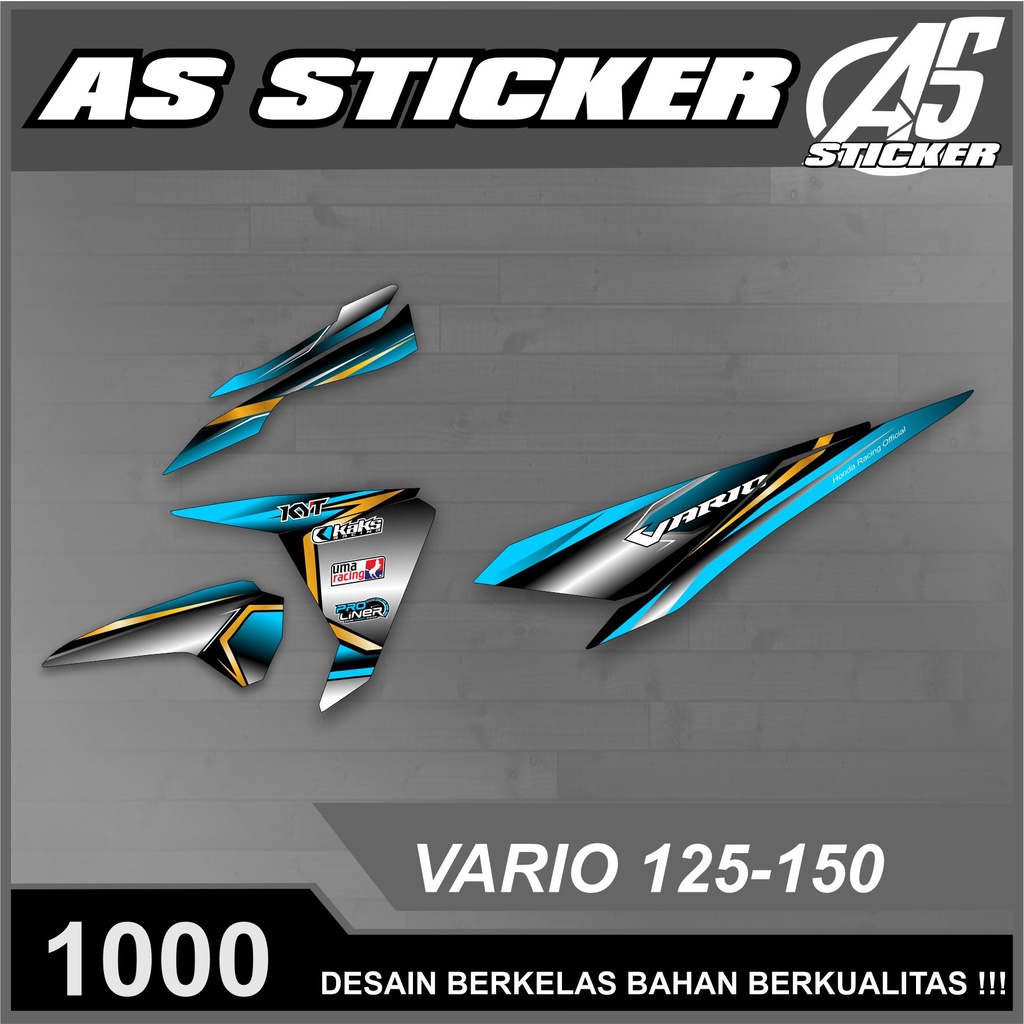 1000 (COD) STRIPING STICKER VARIO 125-150 OLD 2015-2017 DESAIN GOLD EMAS RACING SEMI FULL