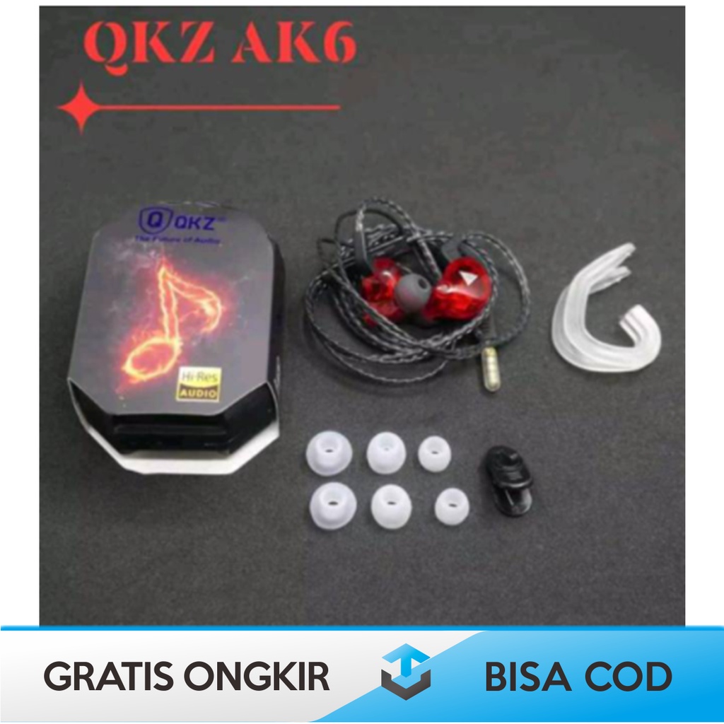 EARPHONE BASS DYNAMIC DRIVER QKZ HIFI DILENGKAPI MICROPHONE ORIGINAL