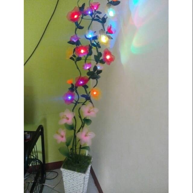 Bambu ulir lampu bunga setoking+pot